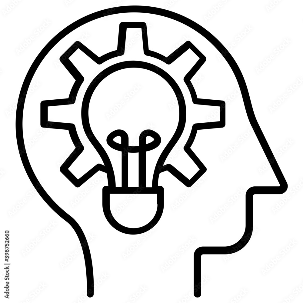 Creativity, idea development in line icon Creativity, idea development in line icon