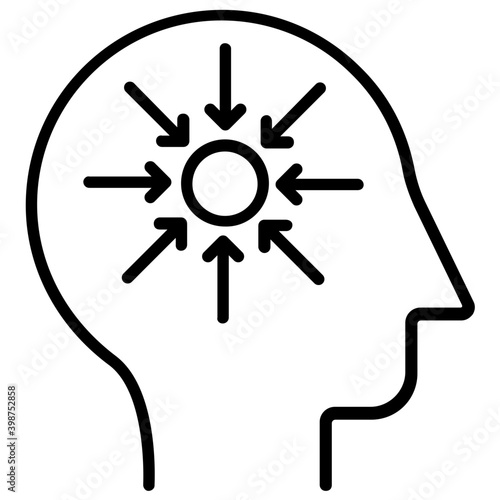 Critique mind, criticism in line icon 