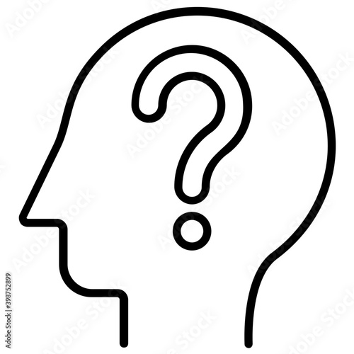 Confused mind icon in line vector  