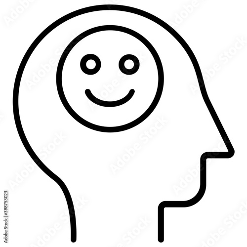 Optimism, cheerfulness in line icon 