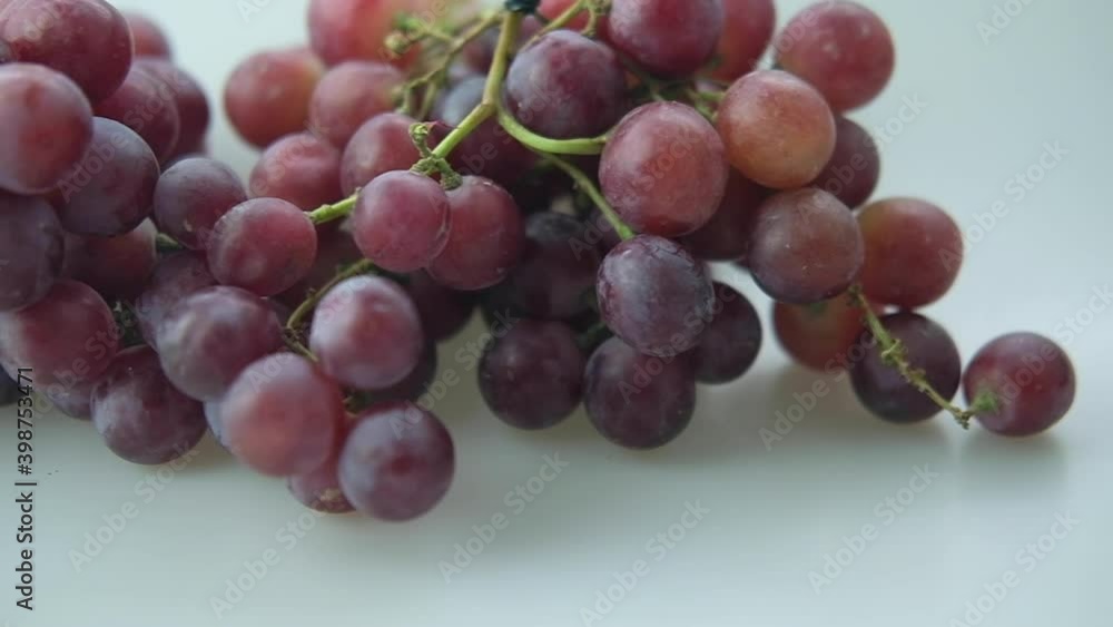Close up of sliding view shot fresh red grapes Close up of sliding view shot fresh red grapes