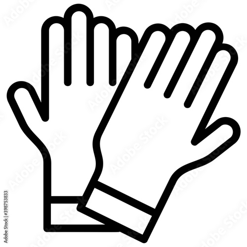 Hand gloves vector in line design 