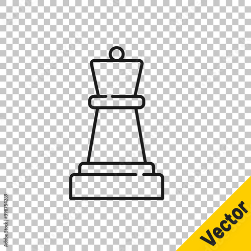 Black line Chess icon isolated on transparent background. Business strategy. Game  management  finance.  Vector.