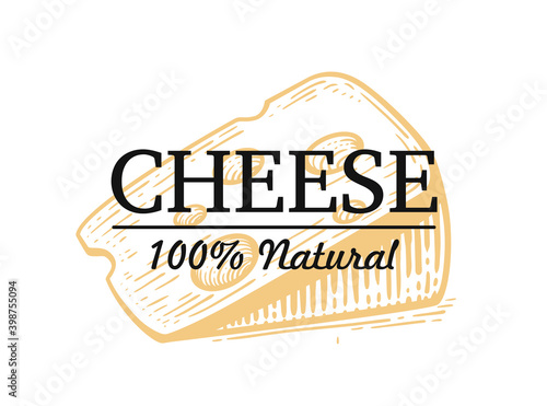 engraving cheese with text on white background