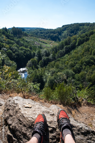 Hiking shoes in nature