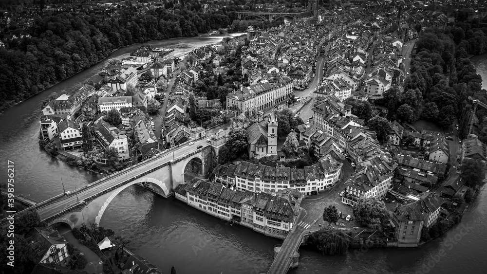 The historic district of Bern - the capital city of Switzerland from above The historic district of Bern - the capital city of Switzerland from above