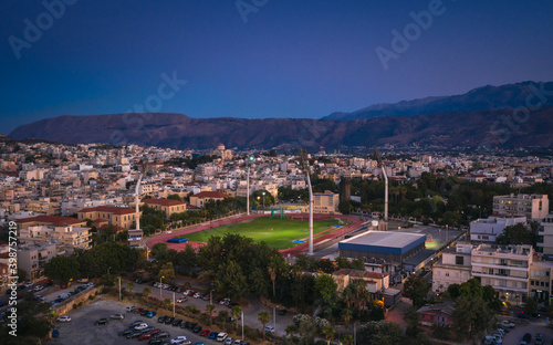 Football stadium at Chania in Crete, Greece.Panoramic Image Composition © Mariana Ianovska
