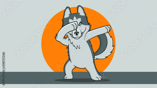 DUB DAB dance husky dog vector