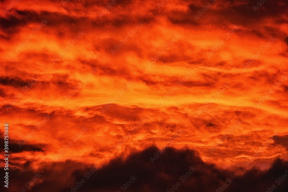 Fototapeta premium fire background dramatic red sky