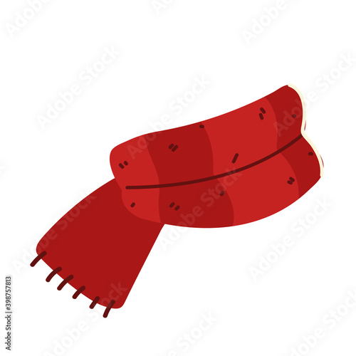 red scarf winter knitted accessory icon design