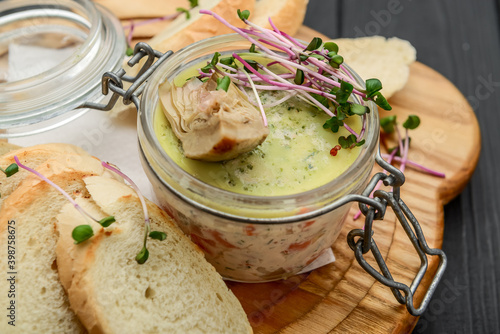 homemade chicken liver pate in the jar