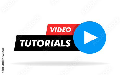 Online video tutorials education button. Play lesson concept. Vector illustration Free Download Online video tutorials education button. Play lesson concept. Vector illustration - GFXLoad