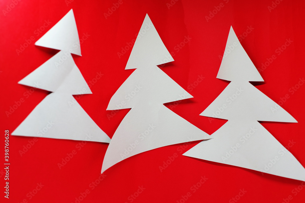 Christmas tree on a red background Christmas tree on a red background