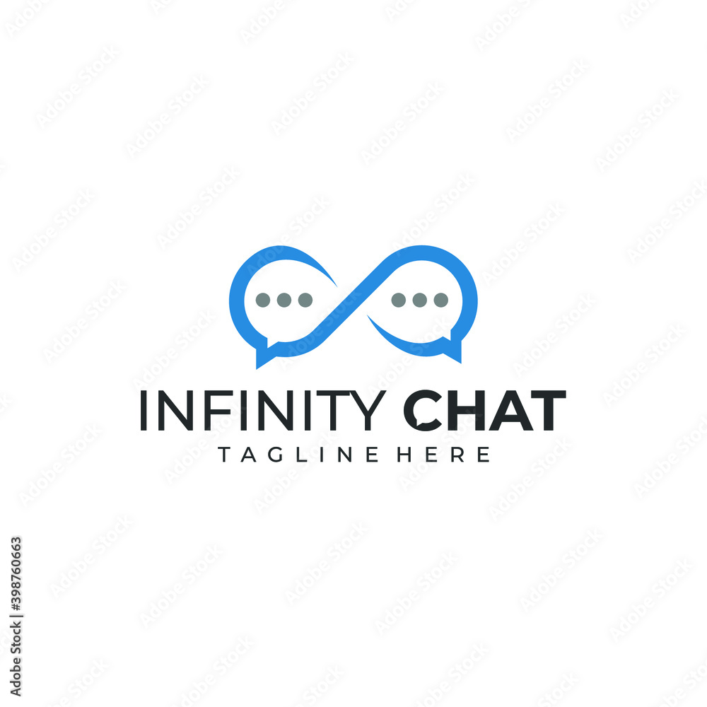 infinity talk vector logo icon template for communication
