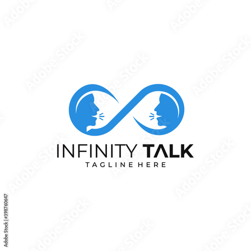 infinity talk vector logo icon template for communication