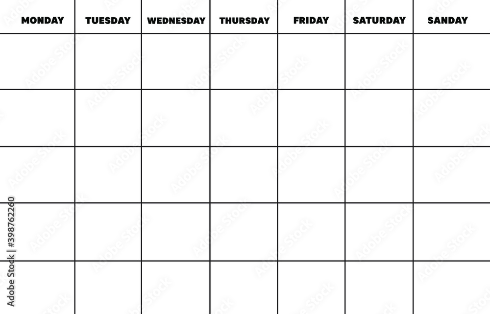 Universal calendar for any moth. Vector design calendar scheduler ...