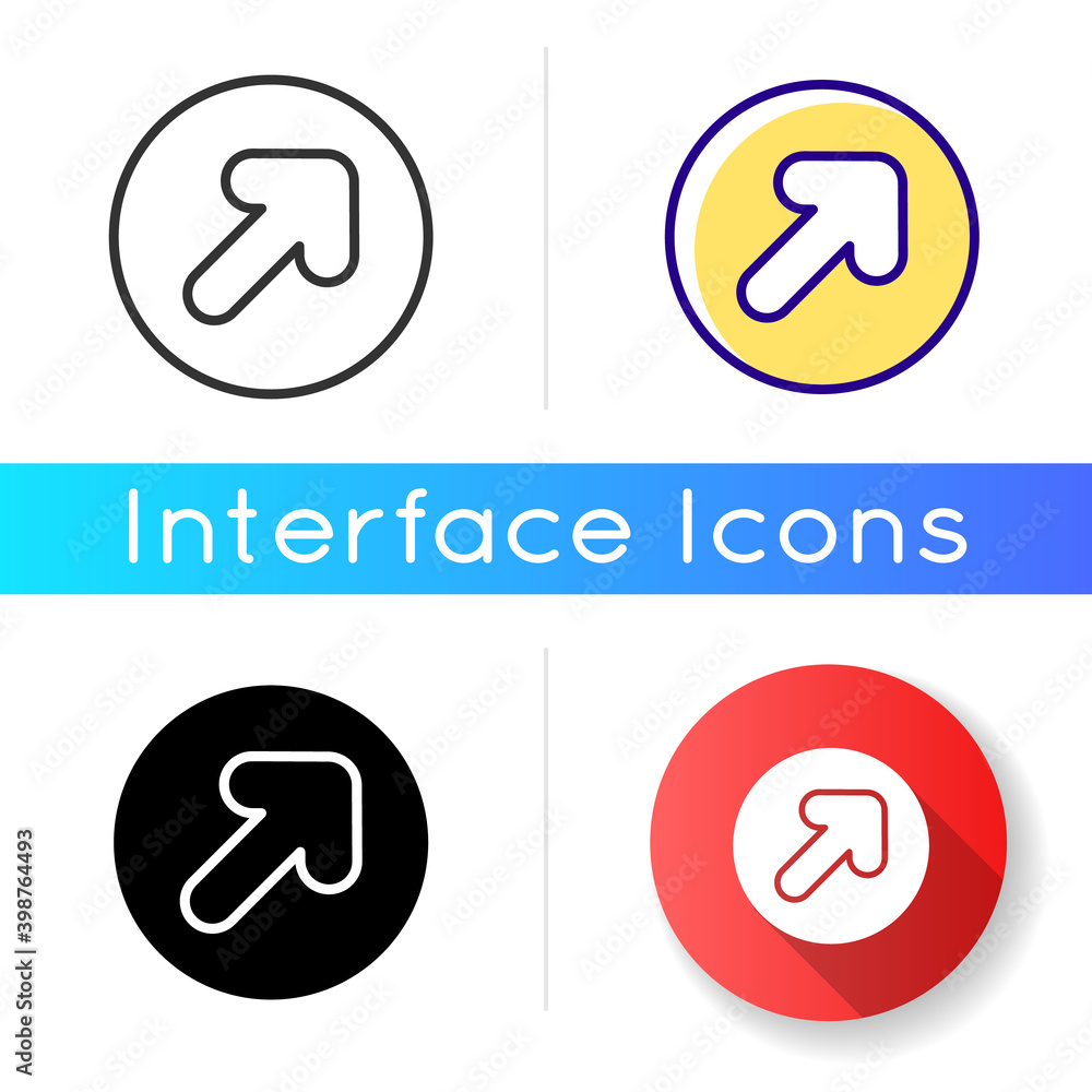Arrow icon. Showing path for user. Direction sign for your app development. Interface ui component creation. Linear black and RGB color styles. Isolated vector illustrations Arrow icon. Showing path for user. Direction sign for your app development. Interface ui component creation. Linear black and RGB color styles. Isolated vector illustrations