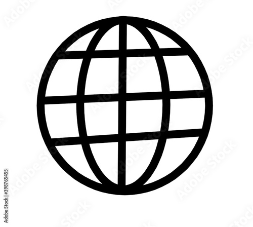 globe (web) design with white background.
