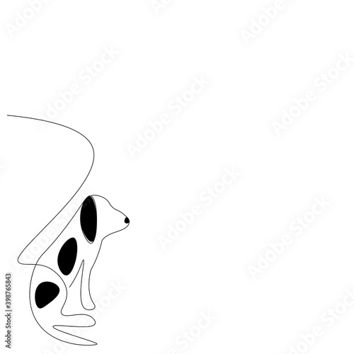 Dog on white background vector illustration