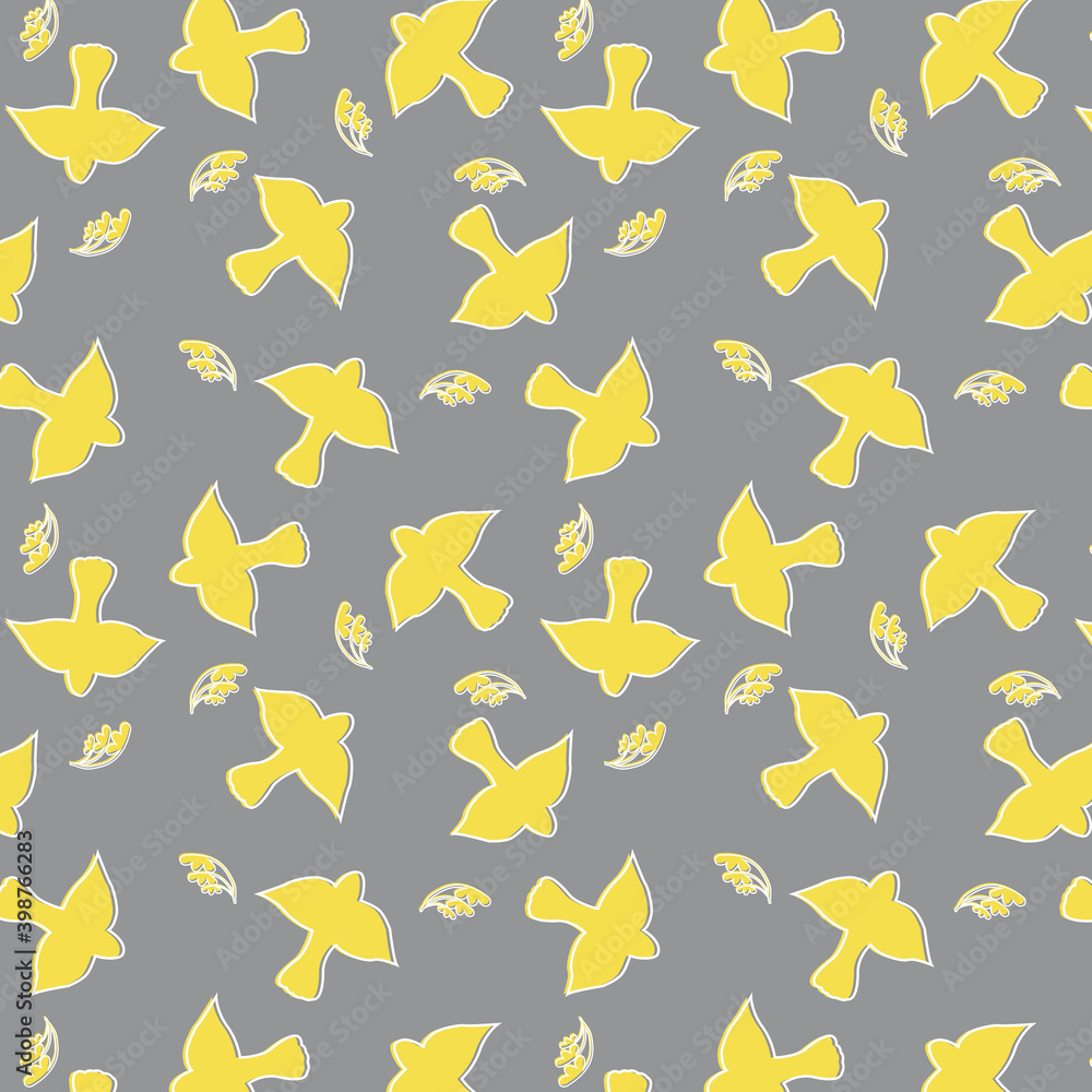 Seamless pattern with bird and wheat Seamless pattern with bird and wheat