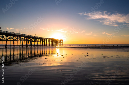 sunset at a california pier © tomas del amo