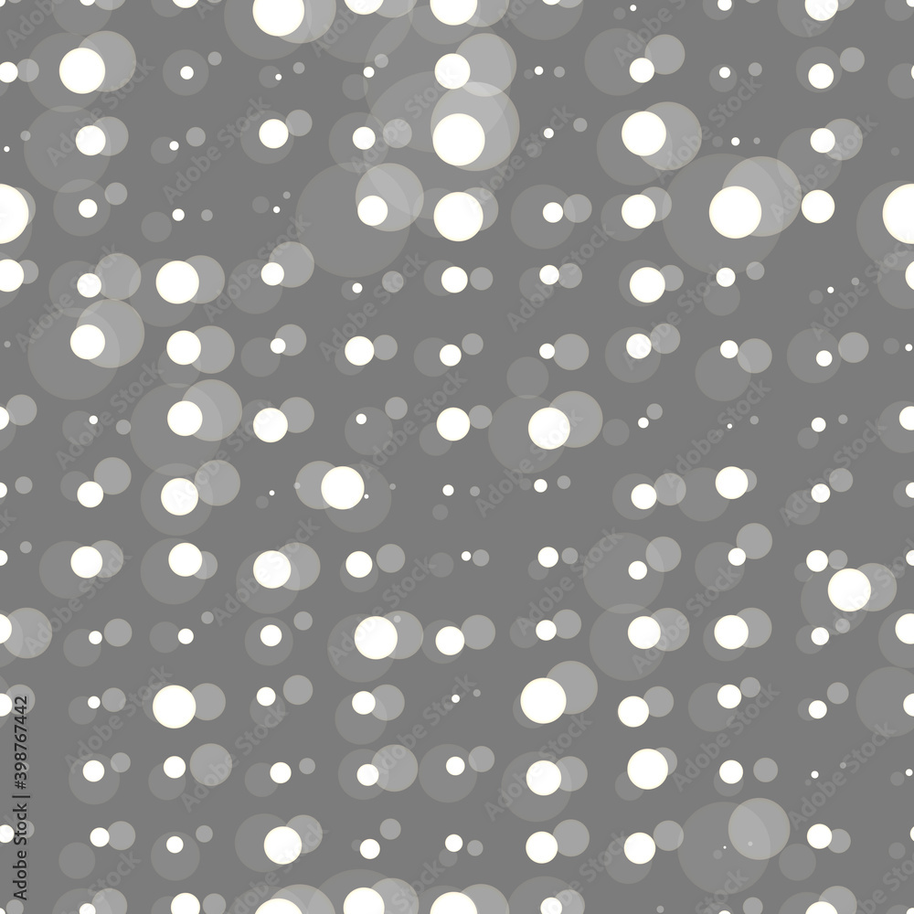 Seamless pattern with white bubbles on a gray background for fashion prints, textiles, fabrics, wrapping paper. Seamless pattern with white bubbles on a gray background for fashion prints, textiles, fabrics, wrapping paper.