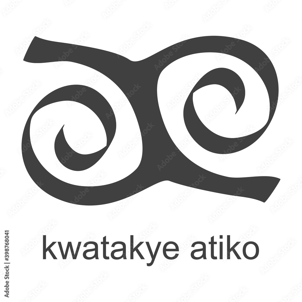 vector icon with african adinkra symbol Kwatakye Atiko Stock Vector