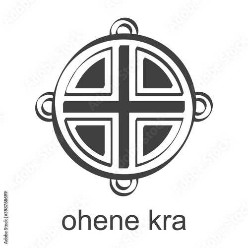 Vector icon with african adinkra symbol Ohene Kra  