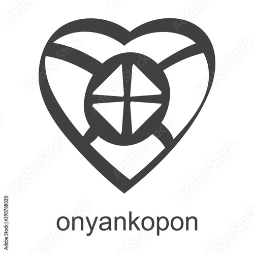 Vector icon with african adinkra symbol Onyankopon  photo