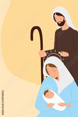 nativity, mary joseph baby jesus manger card