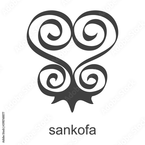 Vector icon with african adinkra symbol Sankofa