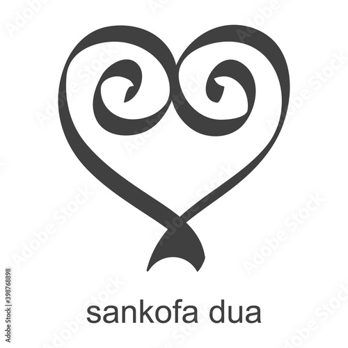 Vector icon with african adinkra symbol Sankofa photo