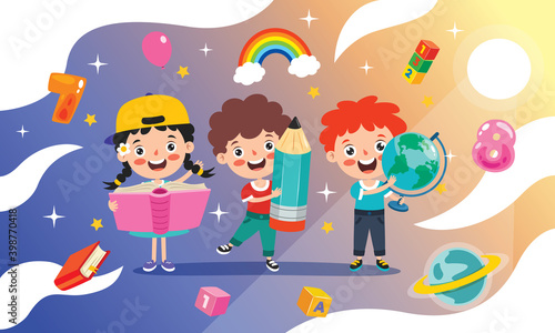 Education Concept Funny School Child