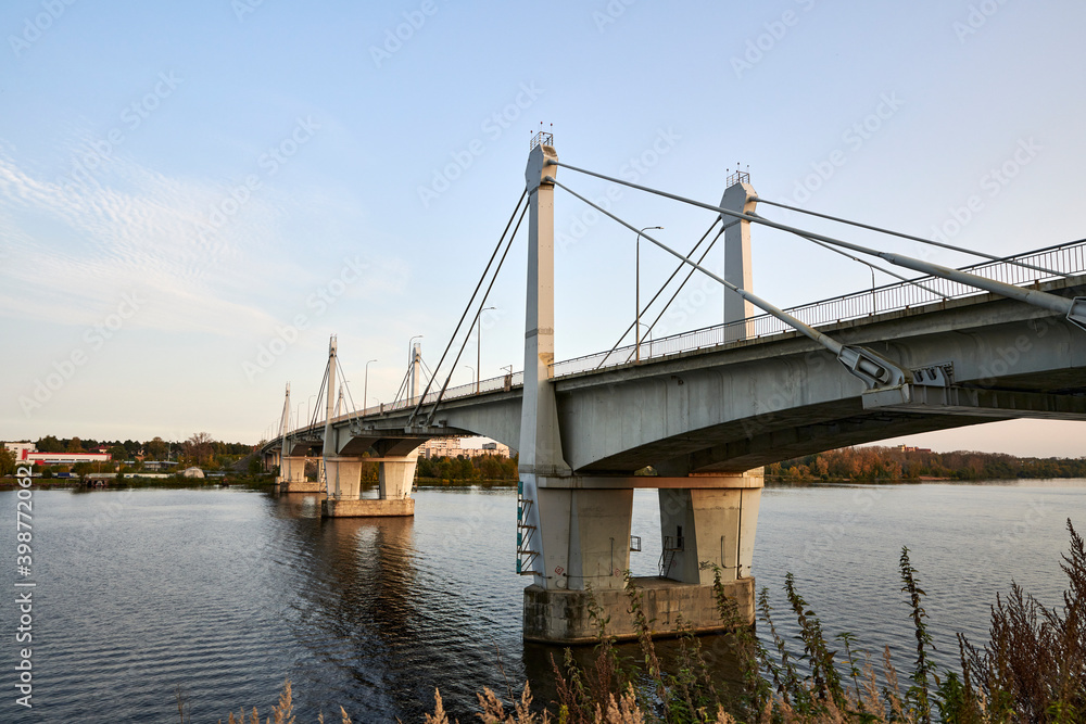 Russia. The town of Kimry. Savyolovsky bridge across the Volga river on the left side Russia. The town of Kimry. Savyolovsky bridge across the Volga river on the left side