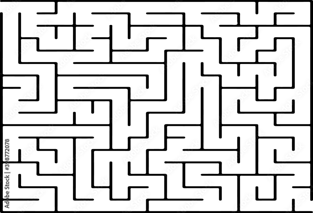 White vector pattern with a black labyrinth. White vector pattern with a black labyrinth.
