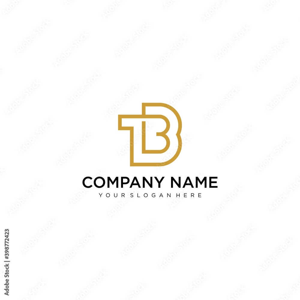 alphabet letters monogram icon logo BT or TB alphabet letters monogram icon logo BT or TB
