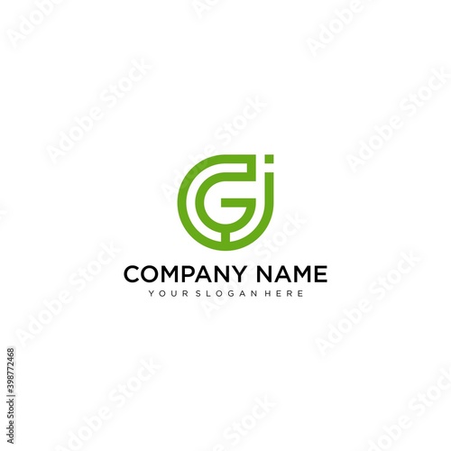 Alphabet Initial Monogram letters logo JG, GJ, J and G