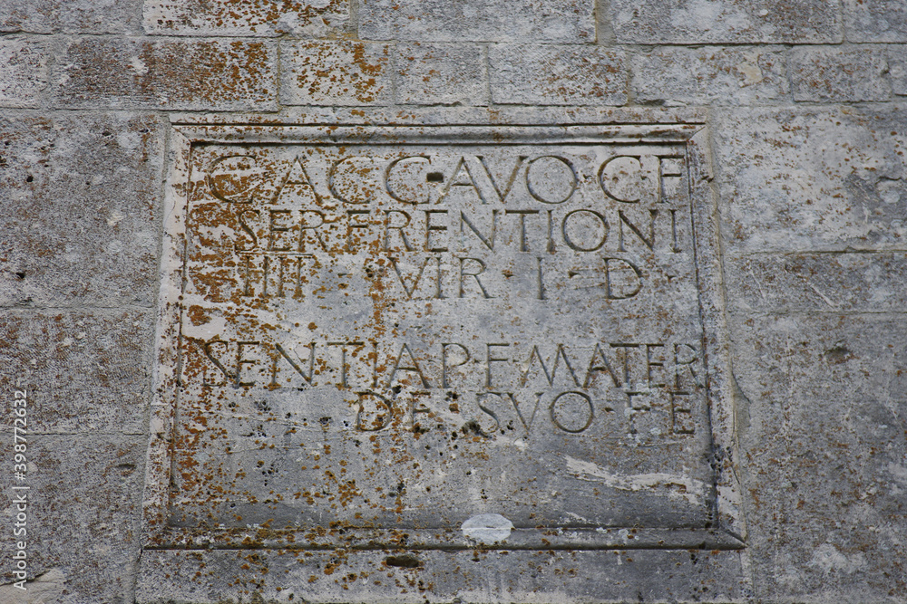 Corfinio- Abruzzo - Complex of the Cathedral of San Pelino: Epigraph