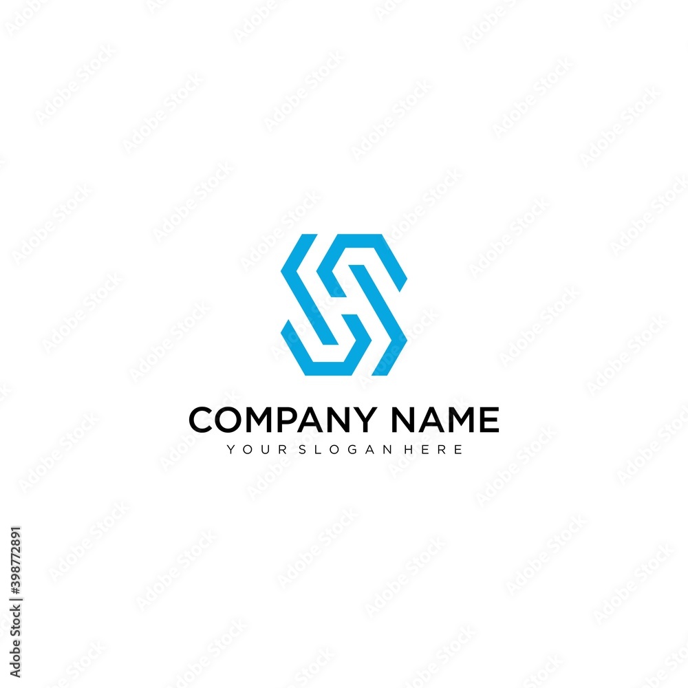 Modern minimalist trendy monogram HS SH H S early business brand based on letter icon logo. Modern minimalist trendy monogram HS SH H S early business brand based on letter icon logo.