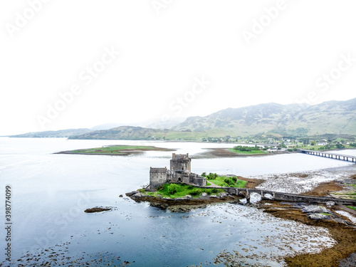 Elian Donan in the cloudy weather, Highlands area of Scotland photo