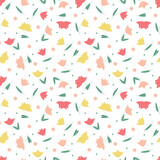 Flowers seamless pattern. Floral seamless background.
