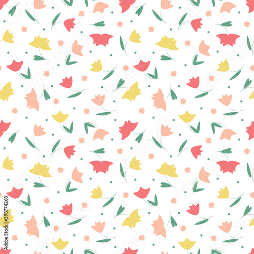 Flowers seamless pattern. Floral seamless background. 