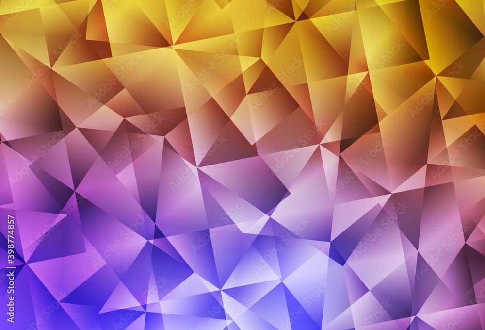 Obraz premium Light Pink, Yellow vector abstract polygonal pattern.