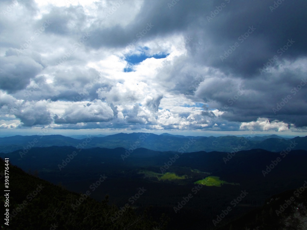 clouds above Pokljuka plateaou in Julian alps, Slovenia clouds above Pokljuka plateaou in Julian alps, Slovenia