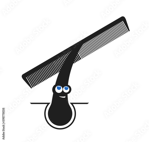 Design of hair comb illustration