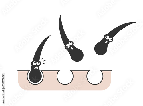 Design of hair falling illustration