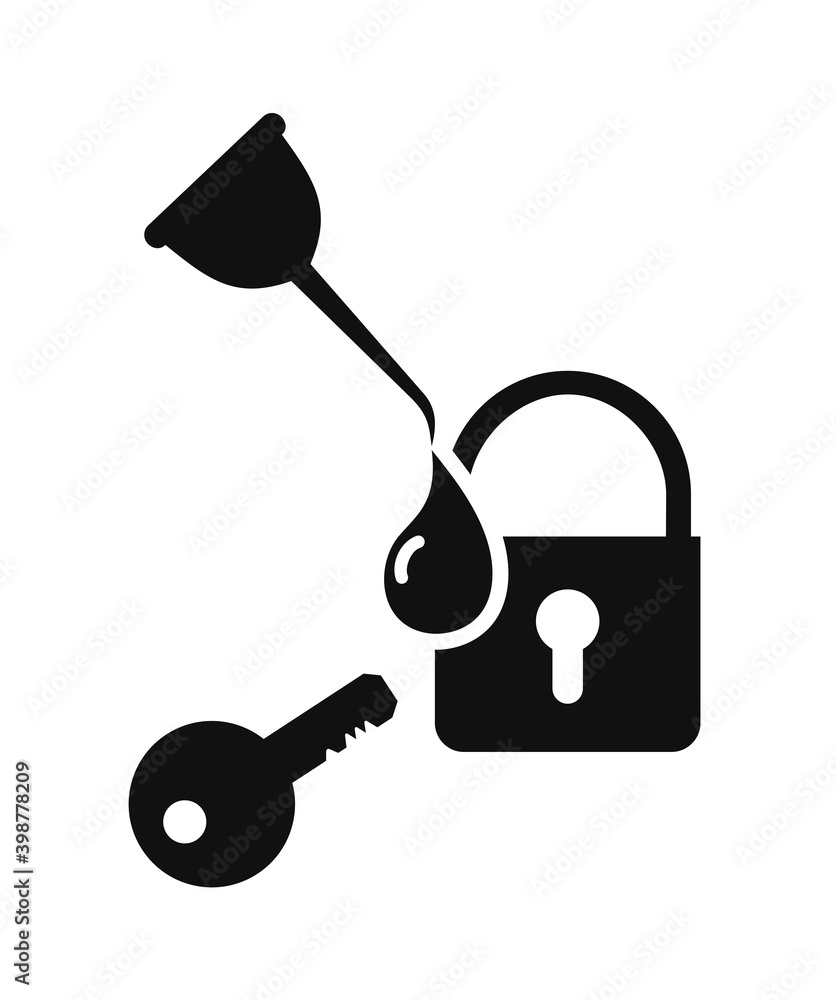 Design of lock lubricant symbol Design of lock lubricant symbol