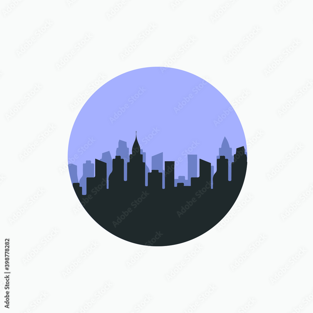 the city sunset background shape circle
