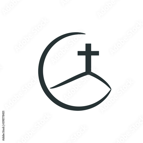 circle shape calvary crucifix cross abstraction
