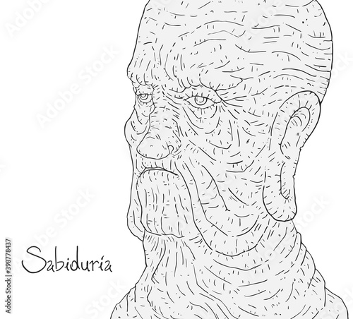 Old man and wisdom message in spanish